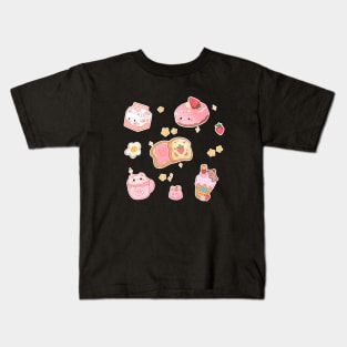 Pink Sticker Kids T-Shirt